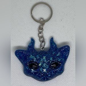 Epoxy Resin Horned Cat Keychain